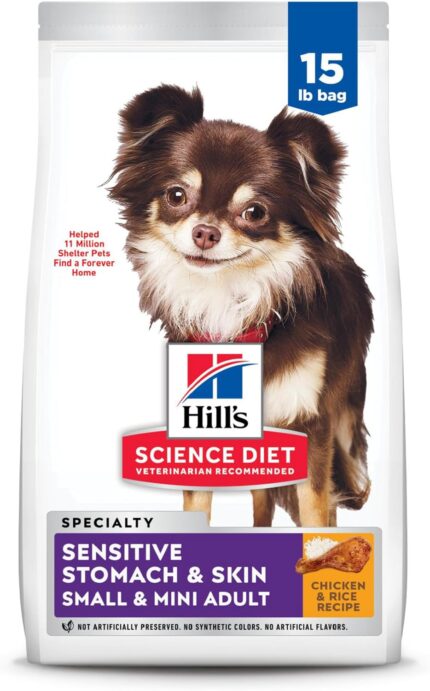 Hill's Science Diet Sensitive Stomach & Skin, Adult 1-6, Small & Mini Breeds Stomach & Skin Sensitivity Support, Dry Dog Food, Chicken Recipe, 15 lb Bag Visit the Hill's Science Diet Store