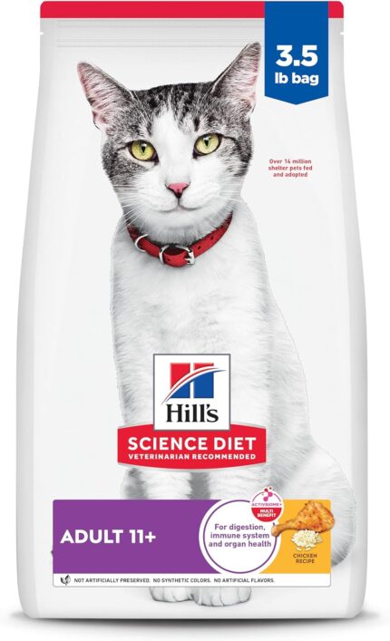 Hill's Science Diet Adult 11+, Senior Adult 11+ Premium Nutrition, Dry Cat Food, Chicken Recipe, 3.5 lb Bag Visit the Hill's Science Diet Store