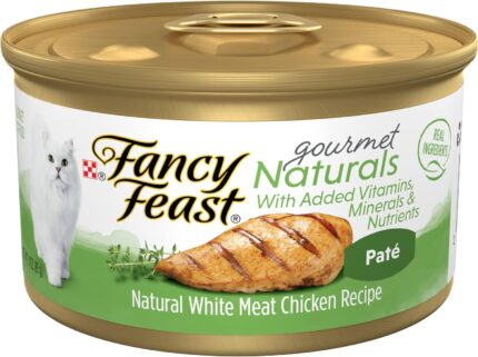 Purina Fancy Feast Wet Cat Food Pate Gourmet Naturals White Meat Chicken Recipe - (Pack of 12) 3 oz. Cans